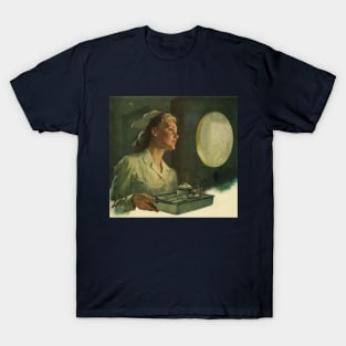 Vintage Science and Medicine, Nurse with Medical Tools on a Tray T-Shirt